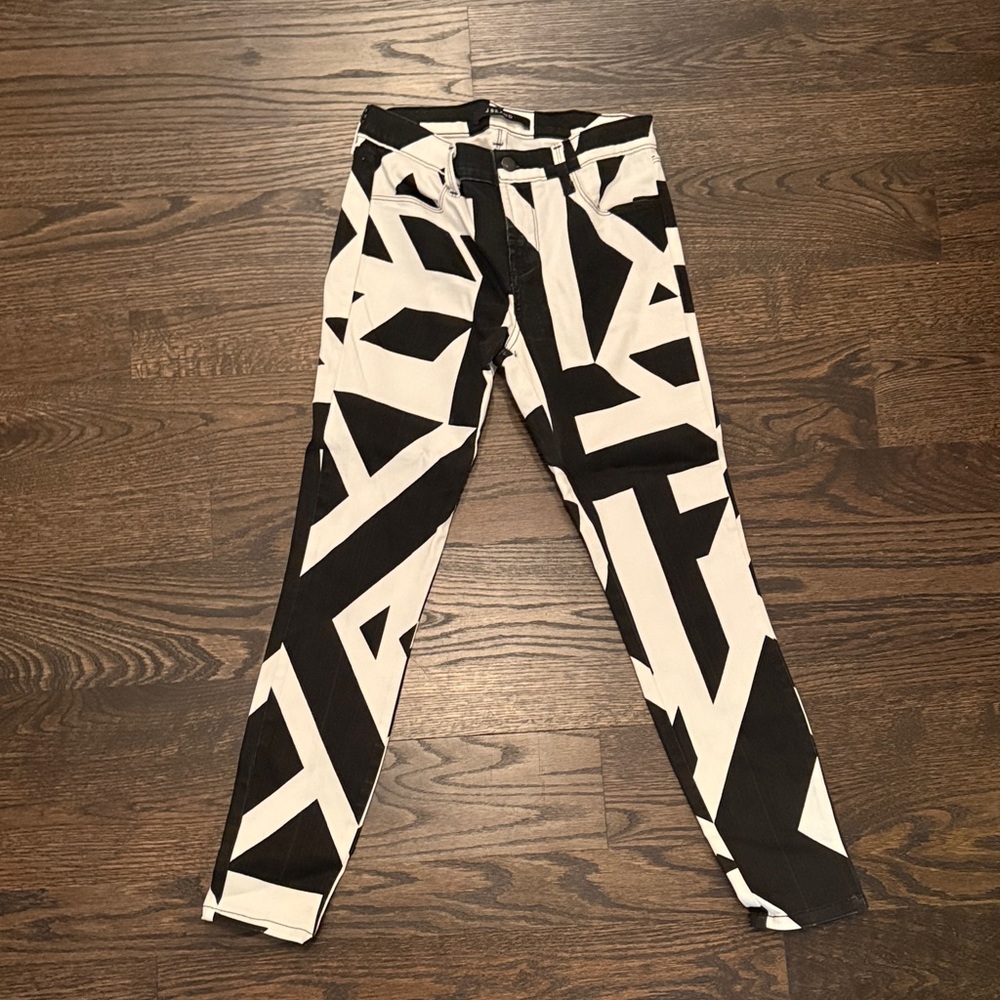 Black and White Geometric j brand jeans